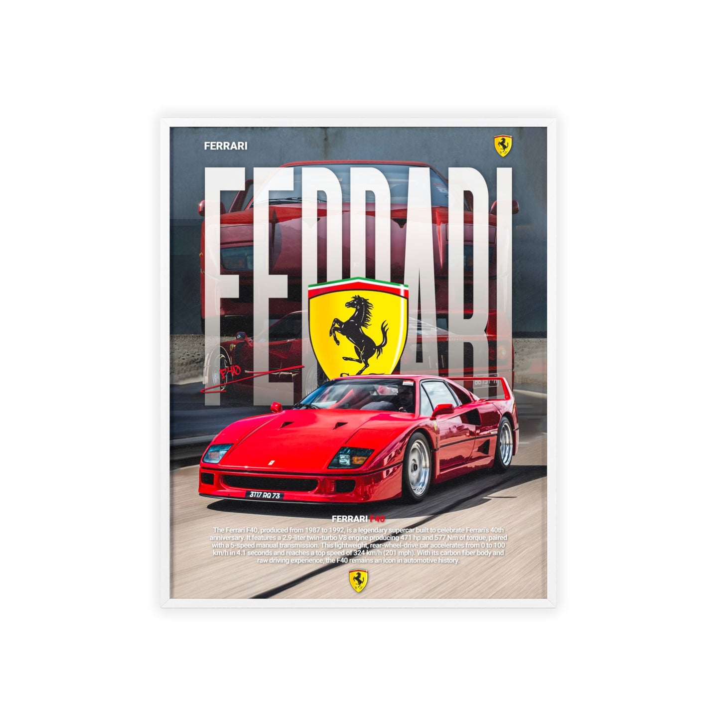 Ferrari F40 Poster